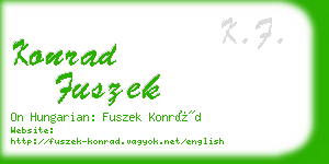 konrad fuszek business card